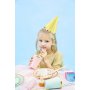 Partyhte - Pastellmischung mit Goldbesatz - 6er-Pack