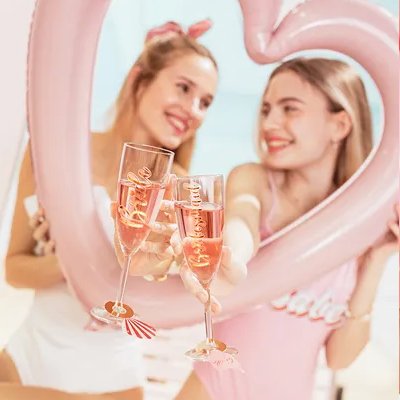 Getrnkeanhnger - Badeanzug - Pink/Gold - 10er-Pack