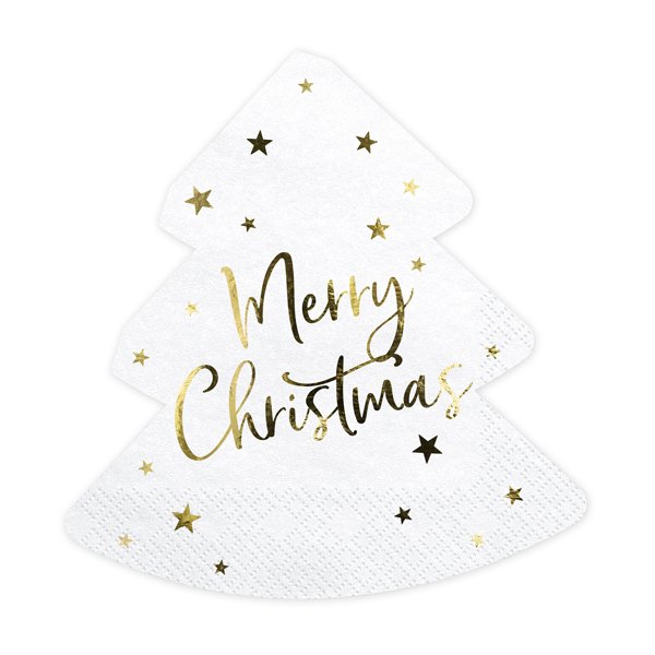 Servietten - Weihnachtsbaum - Weiß/Gold - 20er-Pack Servietten - Weihnachtsbaum - Weiß/Gold - 20er-Pack