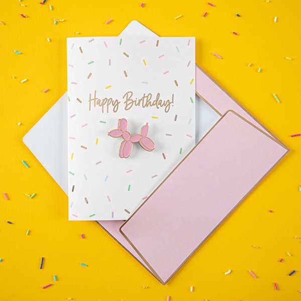 Karte mit Pin - Alles Gute zum Geburtstag - Streusel Karte mit Pin - Alles Gute zum Geburtstag - Streusel