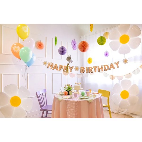 Girlande Happy Birthday - Blumen - 2m Girlande Happy Birthday - Blumen - 2m