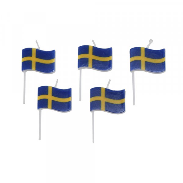 Tortenkerzen mit schwedischer Flagge - 5 Stück Tortenkerzen mit schwedischer Flagge - 5 Stück