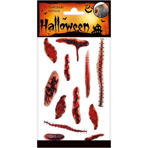 Tattoos - Wunden - Halloween - 12er-Packung Tattoos - Wunden - Halloween - 12er-Packung
