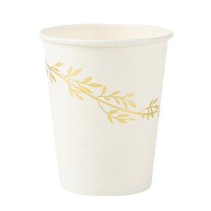 Pappbecher mit goldenen Details - Goldener Zweig - 8er-Packung Pappbecher mit goldenen Details - Goldener Zweig - 8er-Packung