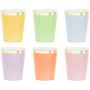 Pappbecher - Pastell mit Goldrand - 6er-Pack Pappbecher - Pastell mit Goldrand - 6er-Pack