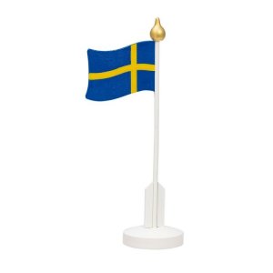 Schwedische Flagge auf einem 30 cm breiten Sockel Schwedische Flagge auf einem 30 cm breiten Sockel