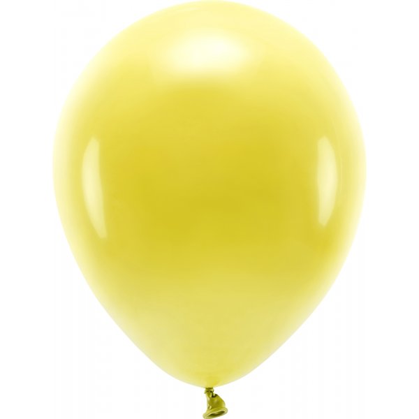 Einfarbige Luftballons - Eco 30 cm - Dunkelgelb - 10er-Pack
