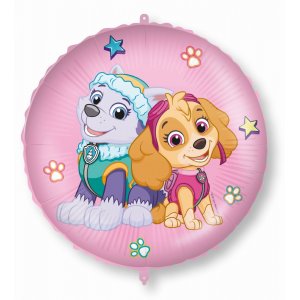 Folienballon - Paw Patrol - Skye & Everest - Rund - 46 cm