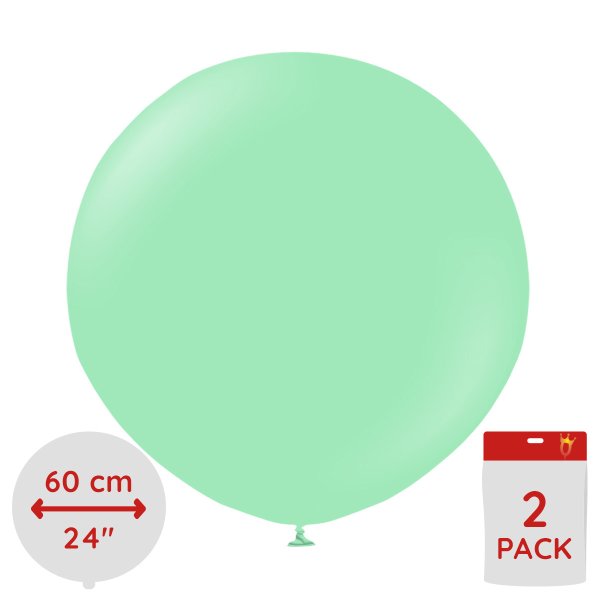 Luftballons, einfarbig - Premium 60 cm - Mintgrün - 2er-Pack Luftballons, einfarbig - Premium 60 cm - Mintgrün - 2er-Pack