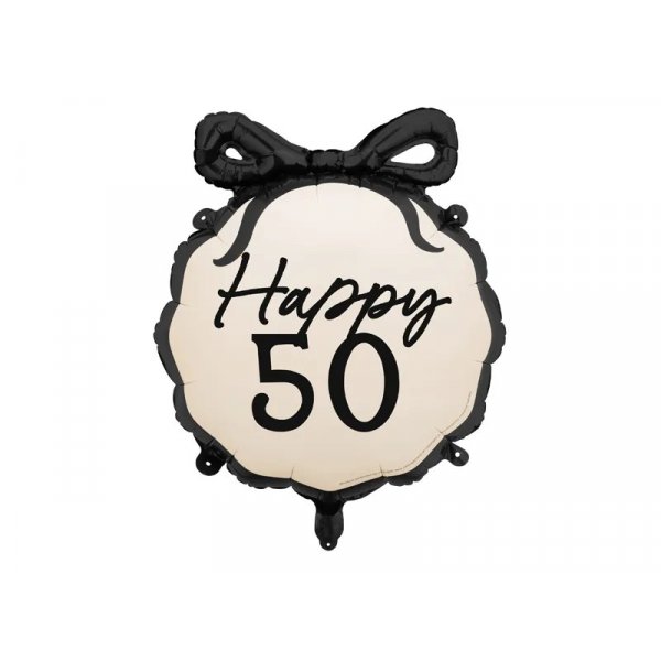 Runder Folienballon - Nude - Happy 50