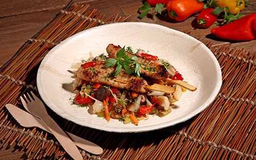 Palmblattteller - Pure - Rund - 23 cm - 6er-Pack