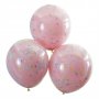 Groe Konfetti-Luftballons - Doppellagig - Rosa/Pastell - 3er-Pack