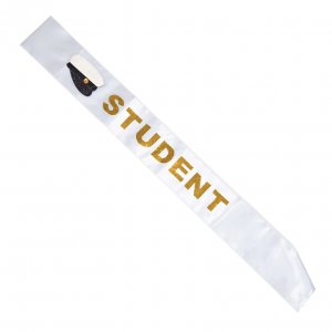 Schärpe - STUDENT - Weiß/Gold Schärpe - STUDENT - Weiß/Gold