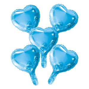 Folienballons - Herzen - Hellblau - 23 cm - 5er-Pack Folienballons - Herzen - Hellblau - 23 cm - 5er-Pack
