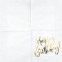Servietten - Happy Birthday - Wei/Gold - 20er-Pack