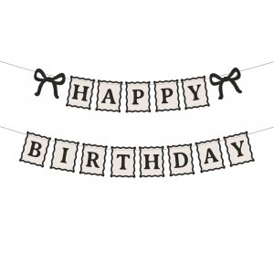 Geburtstagsbanner - Creme-Schwarz - 100 cm Geburtstagsbanner - Creme-Schwarz - 100 cm