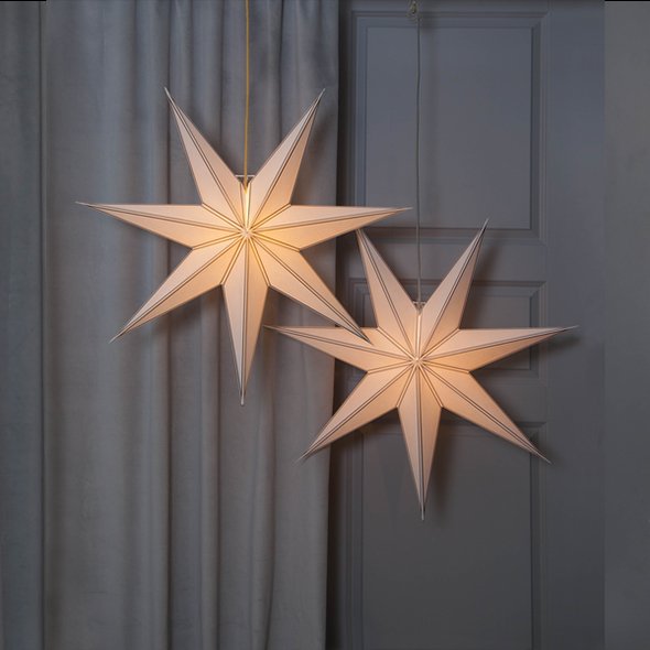 Weihnachtsstern - NICOLAS 80 cm - Weiß/Silber