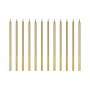 Lange Kuchenkerzen - Gold - 12 Stck