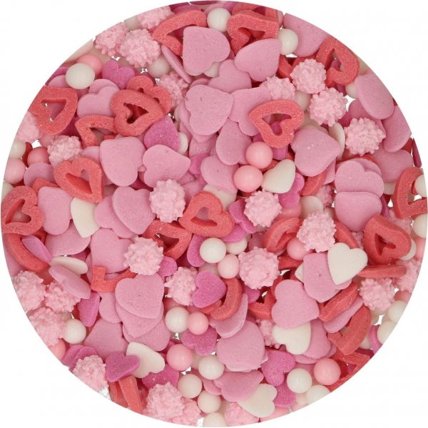 Streuselmischung - Liebesherzen - Rosa/Rot - Funcakes - 50 g Streuselmischung - Liebesherzen - Rosa/Rot - Funcakes - 50 g