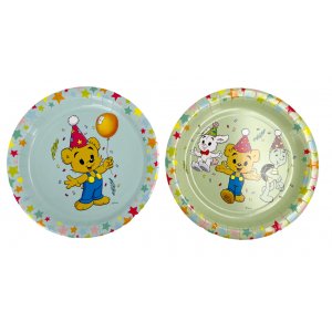 Pappteller - 23 cm - 8 Stück - Grün/Blau - Bamse Party Pappteller - 23 cm - 8 Stück - Grün/Blau - Bamse Party