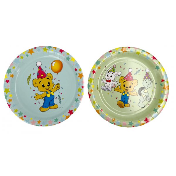 Pappteller - 23 cm - 8 Stück - Grün/Blau - Bamse Party Pappteller - 23 cm - 8 Stück - Grün/Blau - Bamse Party