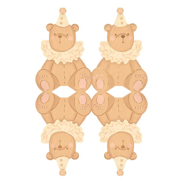 Servietten - Teddyb�r mit Partyhut - 10er-Packung