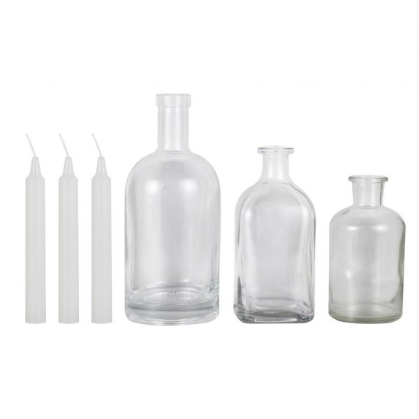 Kerzenhalter - Glasflaschen - Sage Wedding - 3er-Pack Kerzenhalter - Glasflaschen - Sage Wedding - 3er-Pack