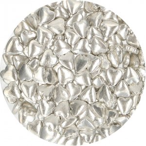Streusel - Silberne Herzen - Metallic - Funcakes - 80 g Streusel - Silberne Herzen - Metallic - Funcakes - 80 g