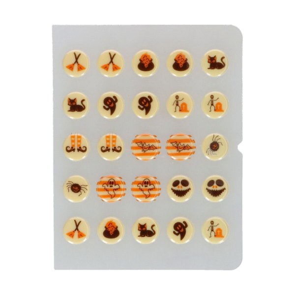 Schokoladendekoration für Halloween, Ø 2 cm - 25er-Packung Schokoladendekoration für Halloween, Ø 2 cm - 25er-Packung