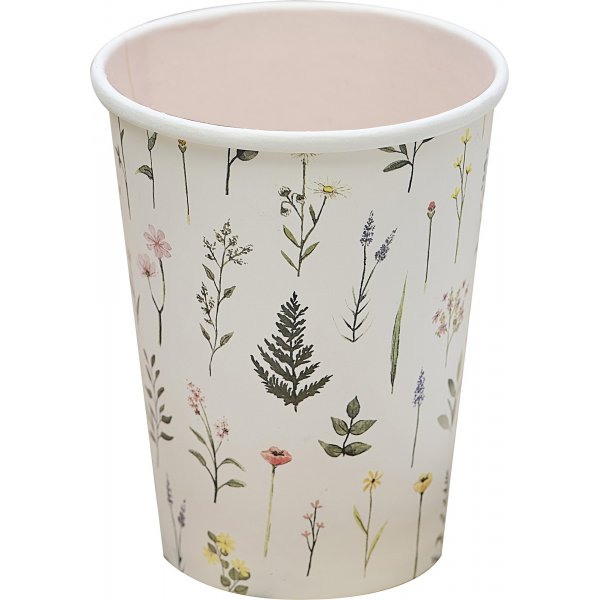 Pappbecher - Blumenmuster - 8er-Pack
