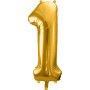 Zahlenballon - Gold - 86 cm - Zahl: 1