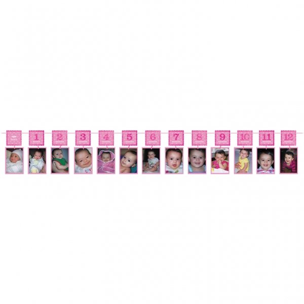 Monatsgirlande - 1. Geburtstag - Rosa Monatsgirlande - 1. Geburtstag - Rosa