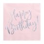 Servietten - Happy B-day - Rosa/Irisierend - 20er-Pack