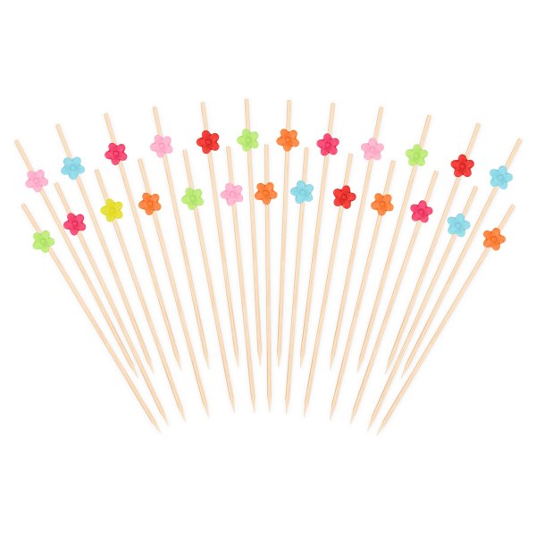 Snack- und Getr�nkesticks - Mischung mit kleinen Bl�ten - 12 cm - 25 St�ck