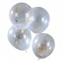 Konfetti-Luftballons - Glitzer - Gold - 5er-Pack