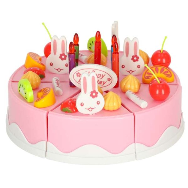 Kuchenspielzeug mit Klettverschluss, 75 Teile, Rosa Kuchenspielzeug mit Klettverschluss, 75 Teile, Rosa
