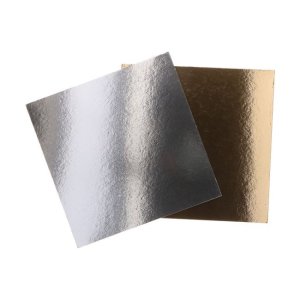 Dünnes Kuchenblech - Gold/Silber - Quadratisch - 3er-Pack - 25 x 25 cm - FunCakes Dünnes Kuchenblech - Gold/Silber - Quadratisch - 3er-Pack - 25 x 25 cm - FunCakes