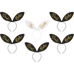 Tiara - 6er-Pack - Bride Squad - Schwarz/Gold Tiara - 6er-Pack - Bride Squad - Schwarz/Gold