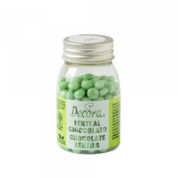 Milchschokoladenperlen/Linsen - Hellgrün - 80 g Milchschokoladenperlen/Linsen - Hellgrün - 80 g