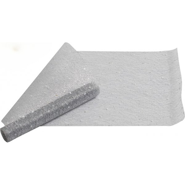Tischl�ufer - Netz - Silber mit Sternen - 250 x 28 cm