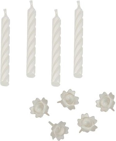 Kuchenkerzen - Wei� - 24er-Pack