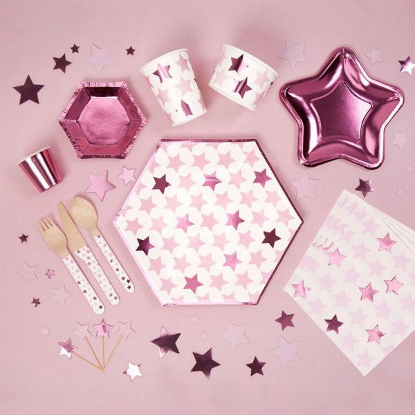 Servietten - Sterne - Rosa - 16er-Pack Servietten - Sterne - Rosa - 16er-Pack