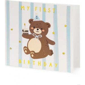 Geburtstagskarte - Mein erster Geburtstag - Teddybär Geburtstagskarte - Mein erster Geburtstag - Teddybär