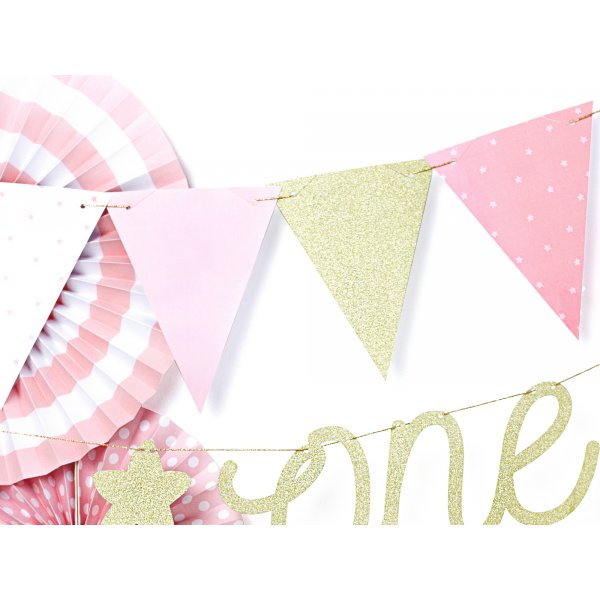 Wimpel - Rosa/Gold