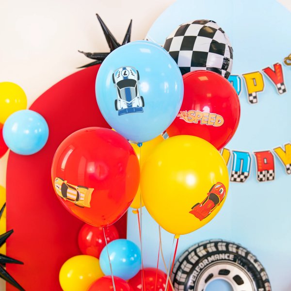 Ballonstrauß - Rennsport - 7 Ballons Ballonstrauß - Rennsport - 7 Ballons