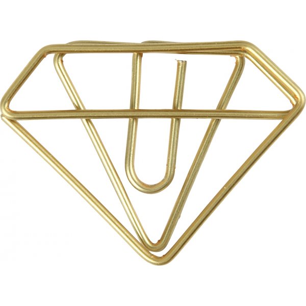 Broklammer - Gold - Diamant - H: 25 mm - B: 35 mm - 6 Stk.