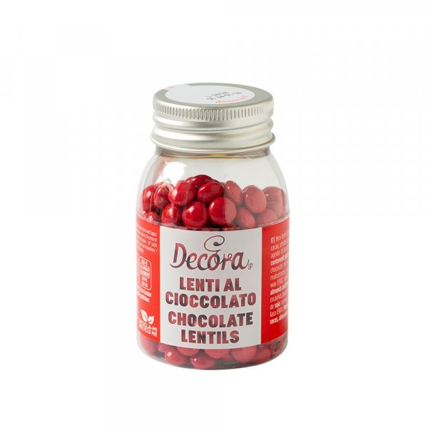Milchschokoladenperlen/Linsen - Rot - 80 g Milchschokoladenperlen/Linsen - Rot - 80 g