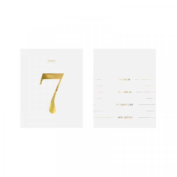 Tischnummerierung - Aufkleber für Flaschen - Weiß/Gold Tischnummerierung - Aufkleber für Flaschen - Weiß/Gold