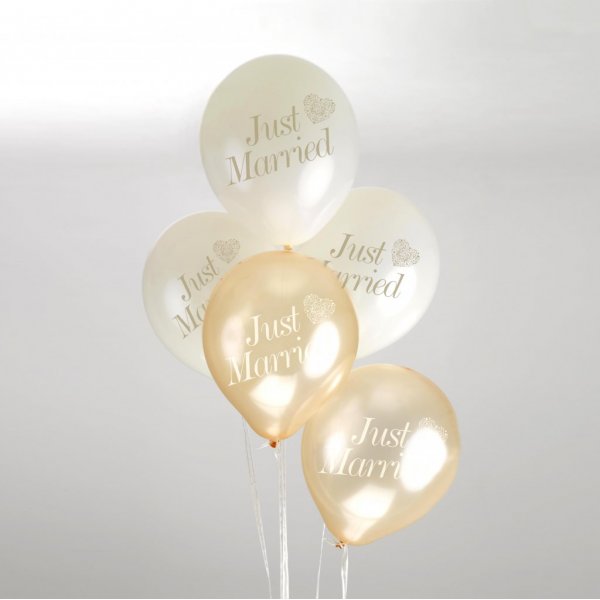 Luftballons - Just Married - Gold - 8 Stück Luftballons - Just Married - Gold - 8 Stück