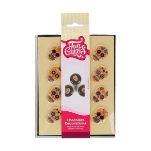 Schokoladendekoration Totenköpfe zum Tag der Toten - 12er-Packung Schokoladendekoration Totenköpfe zum Tag der Toten - 12er-Packung